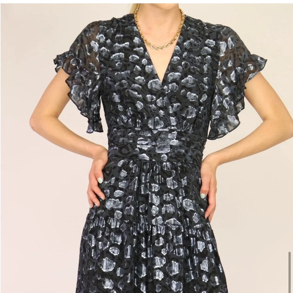 NWT BA&SH Grace Metallic Jacquard Dress Size Small - Picture 4 of 15